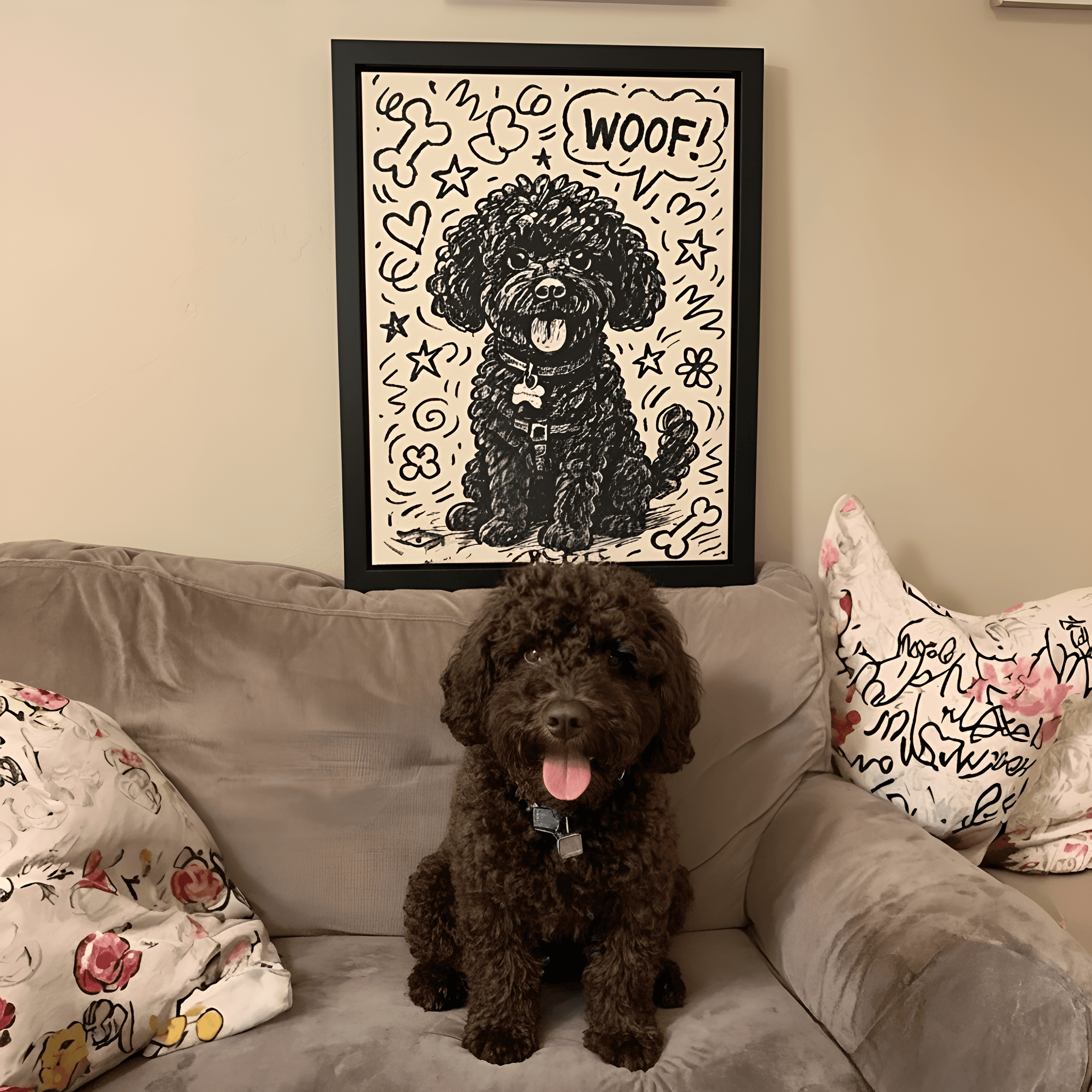 Ritratto cane in stile doodle personalizzato